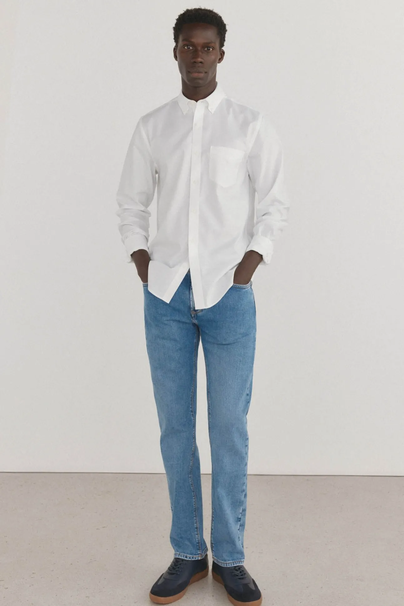 Camisa non-iron oxford liso