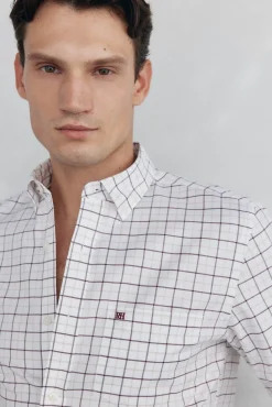 Camisa non-iron oxford quadrados