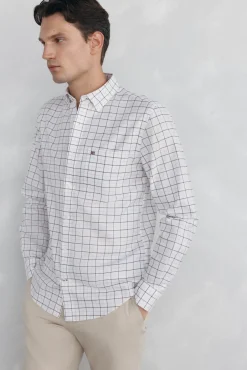 Camisa non-iron oxford quadrados