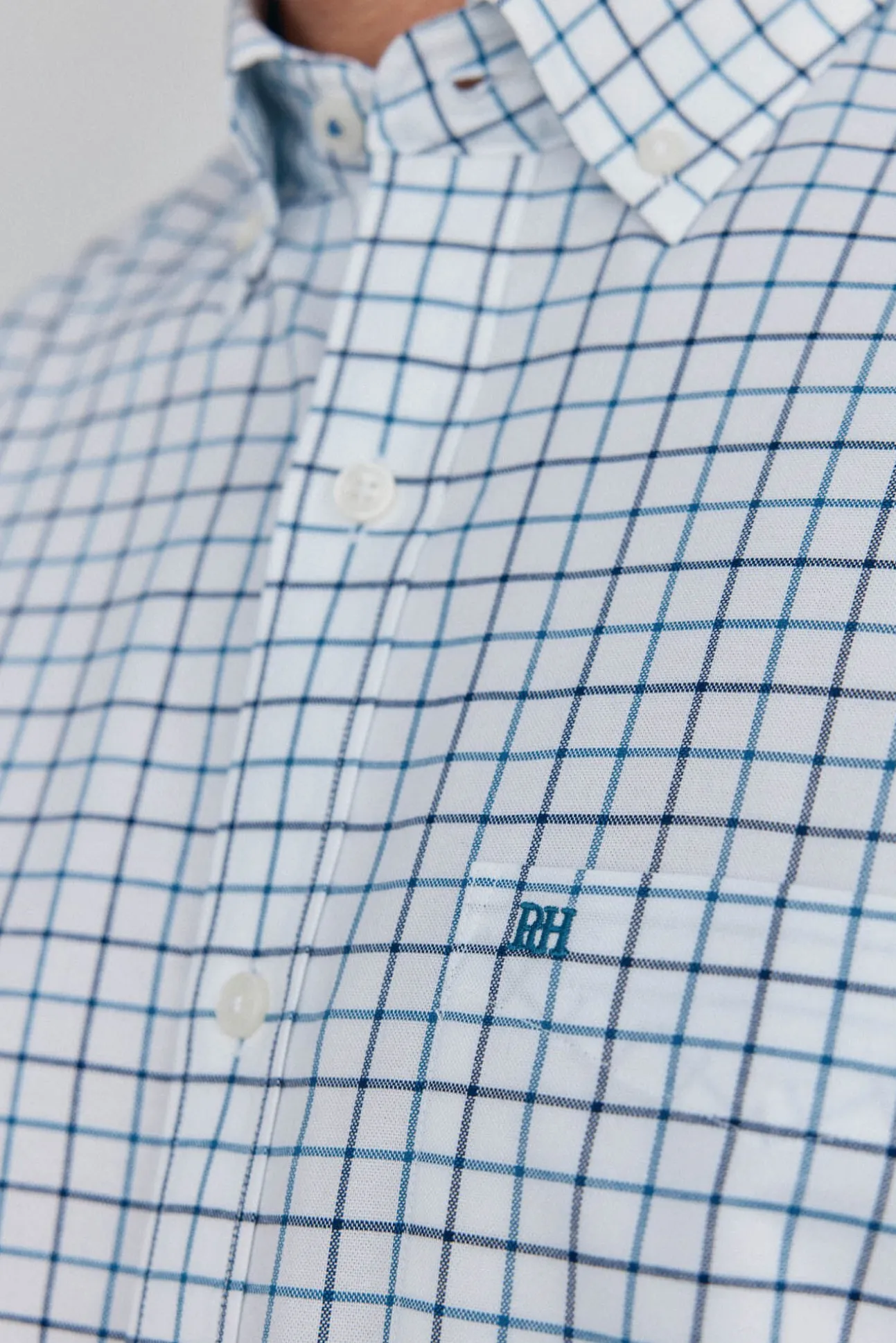 Camisa non-iron oxford quadrados