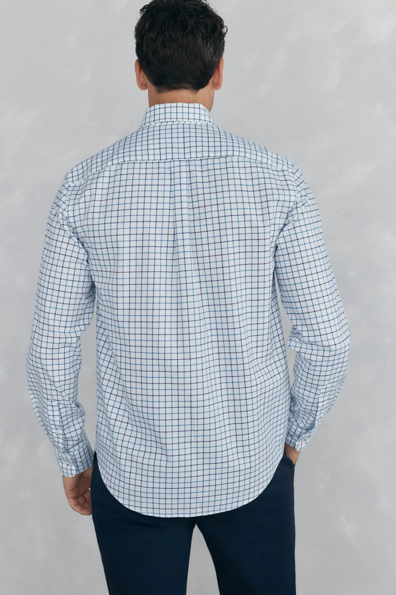 Camisa non-iron oxford quadrados