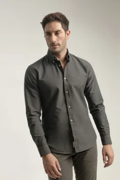 Camisa oxford de algodão slim fit