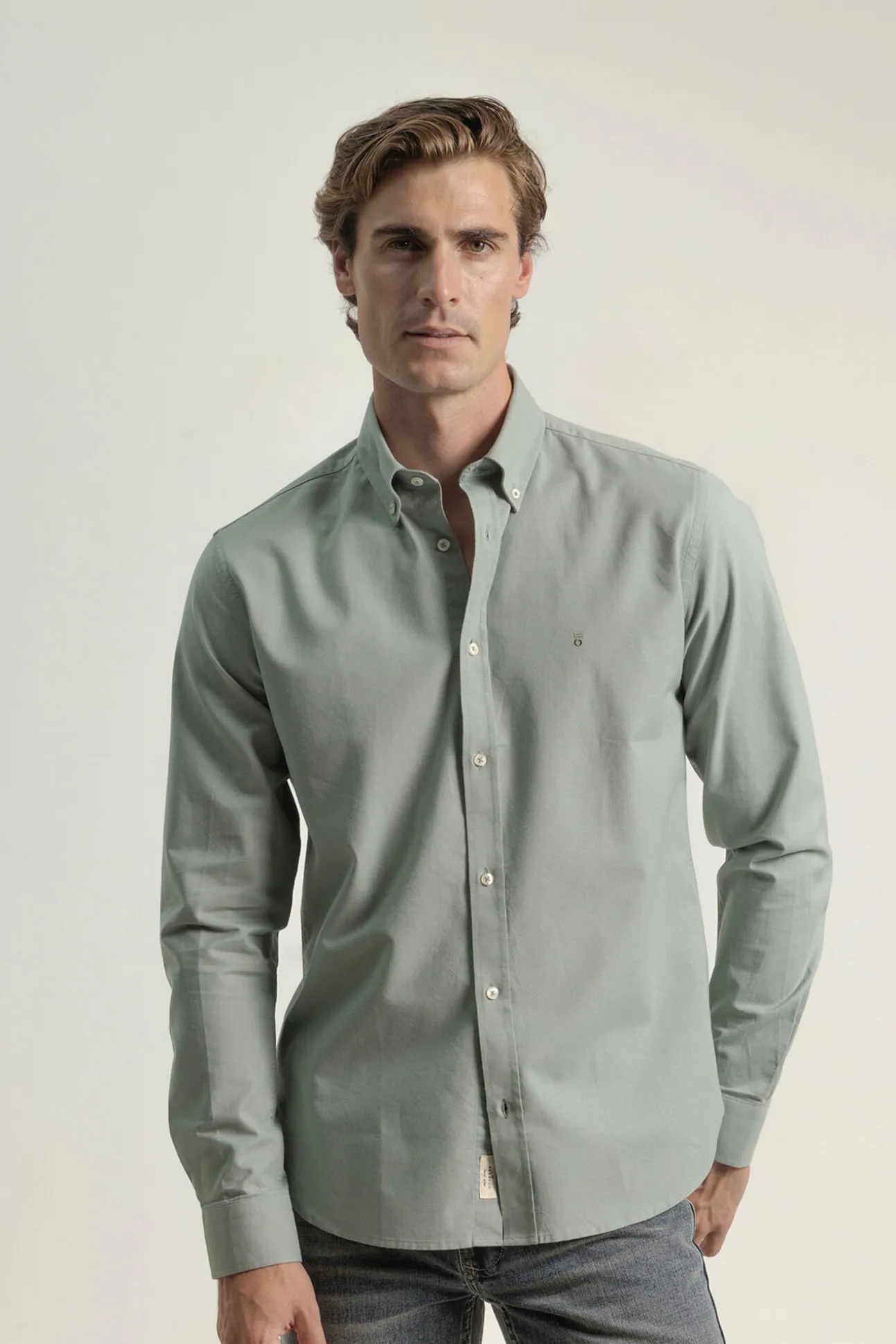 Camisa oxford de algodão slim fit
