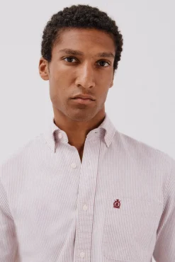Camisa oxford listrada com vela