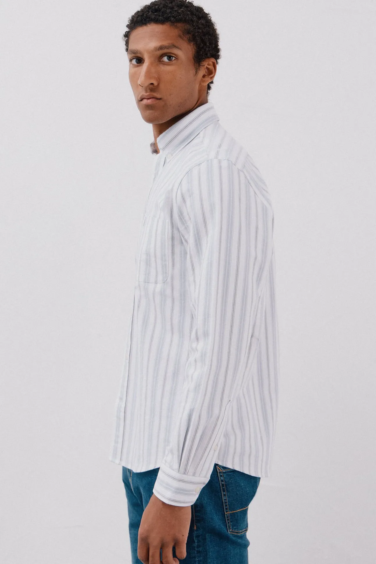 Camisa oxford riscas