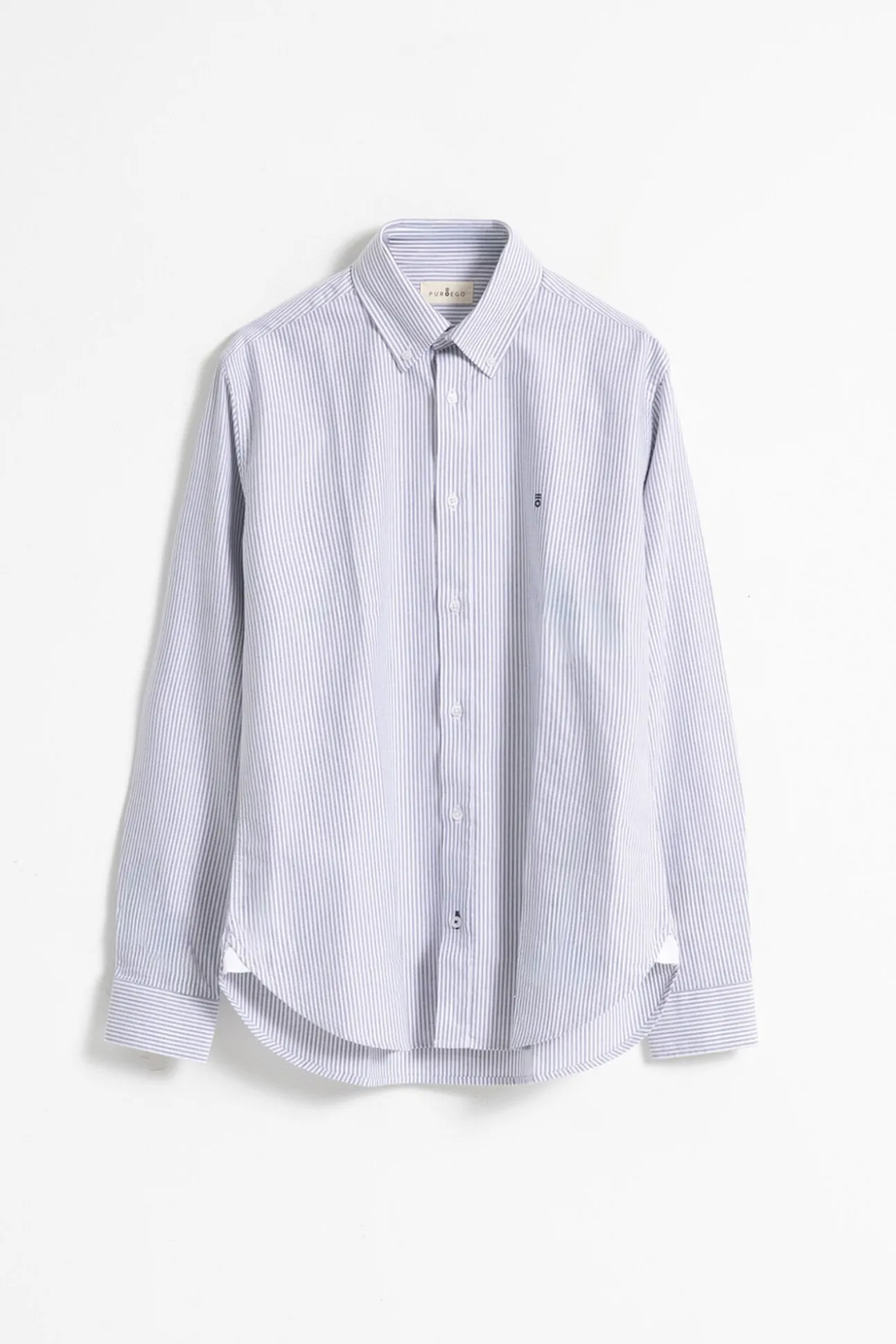 Camisa oxford riscas de algodão slim