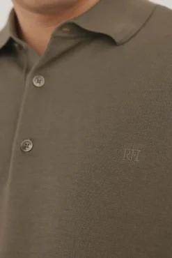 Camisa polo de algodão de manga curta premium