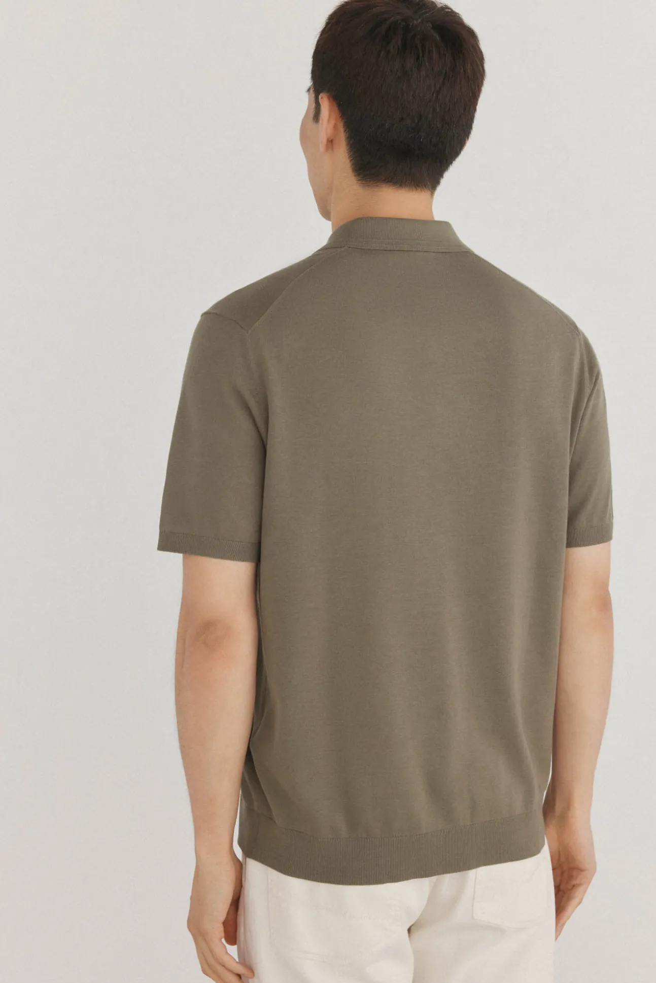 Camisa polo de algodão de manga curta premium