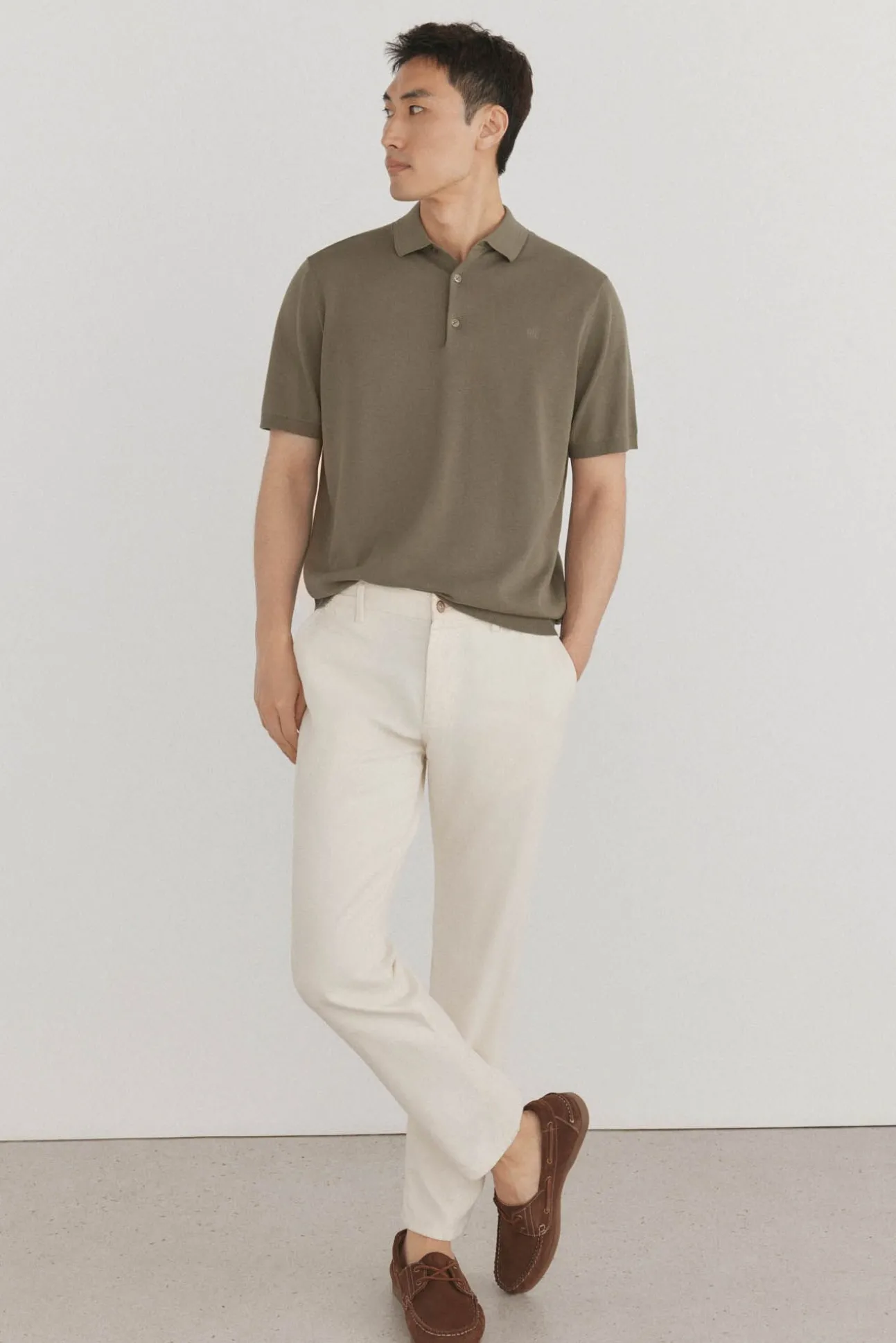 Camisa polo de algodão de manga curta premium