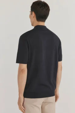 Camisa polo de algodão de manga curta premium