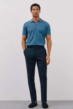 Camisa polo de algodão estruturada de manga curta