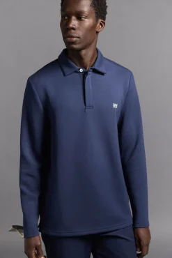 Camisa polo de golfe de manga comprida liso