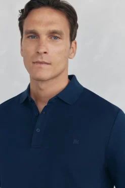 Camisa polo manga comprida mercerizada