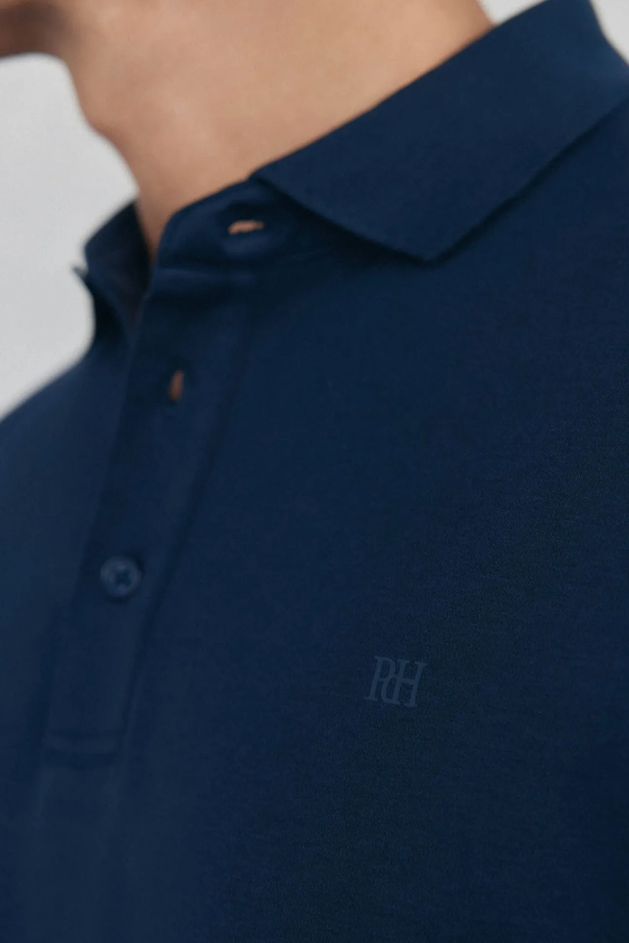 Camisa polo manga comprida mercerizada