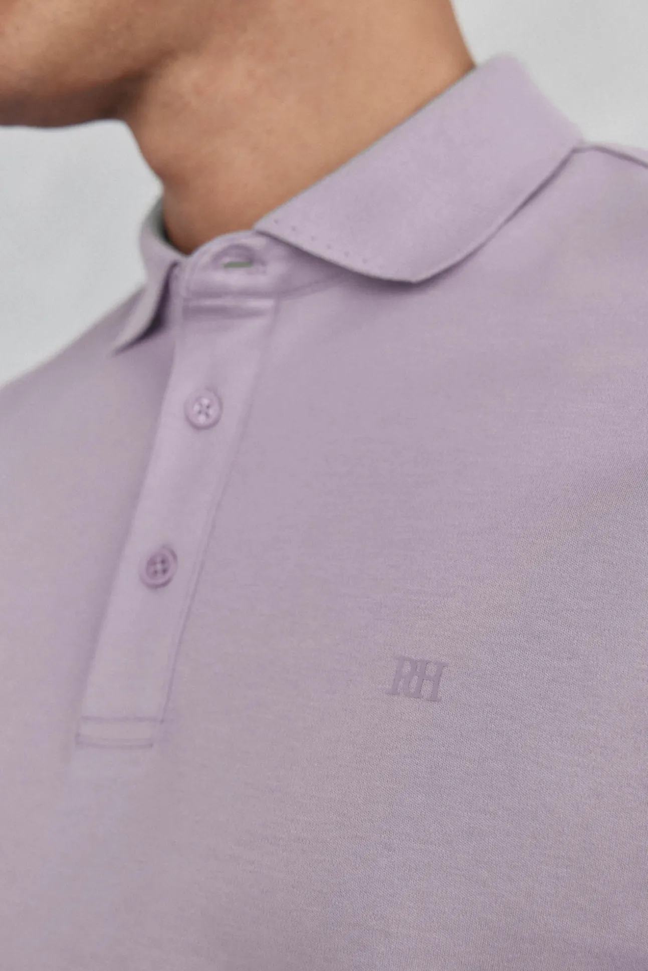 Camisa polo manga comprida mercerizada
