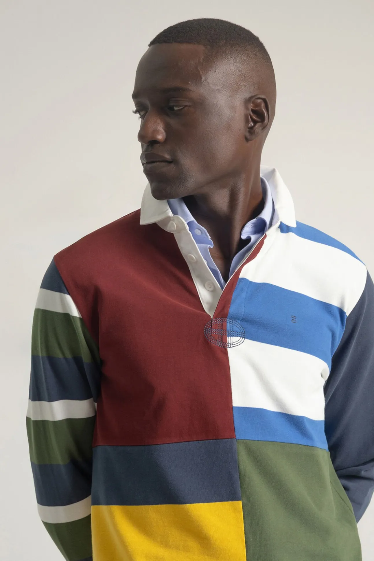 Camisa polo patchwork
