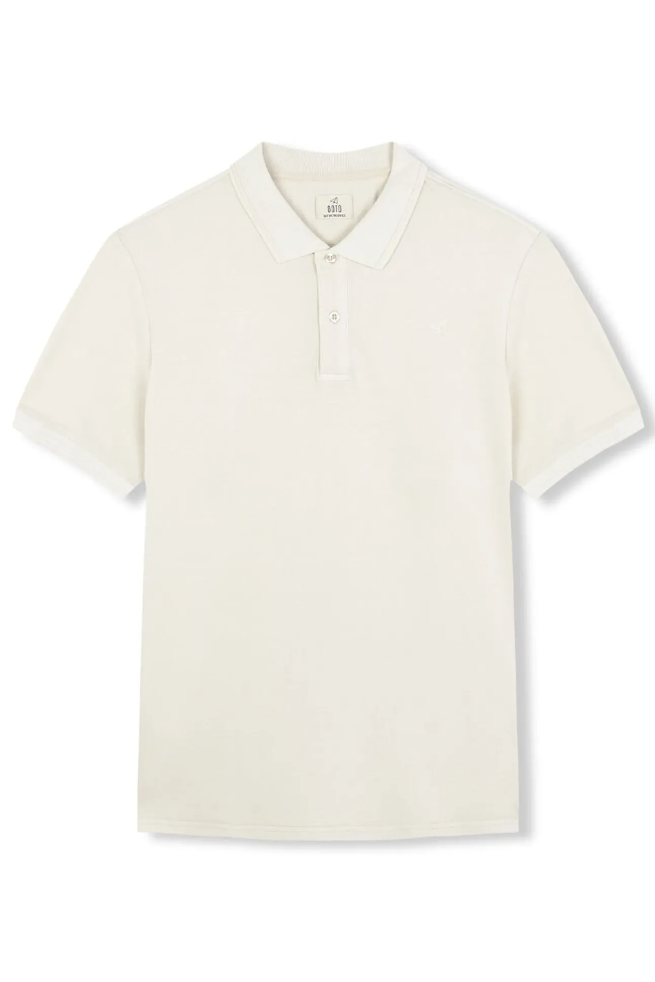 Camisa polo piqué lavada com bordado de avião