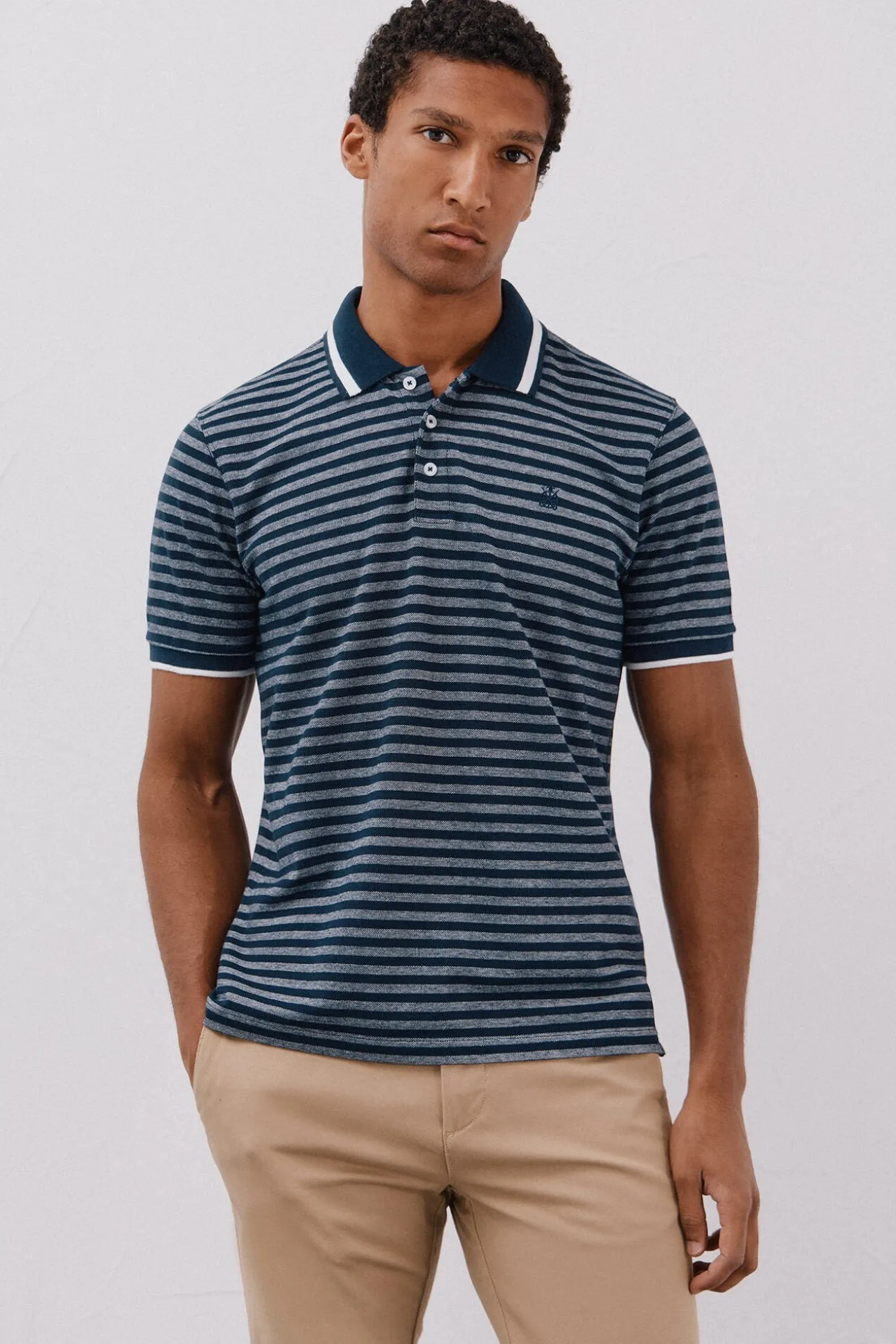 Camisa polo riscas Oxford