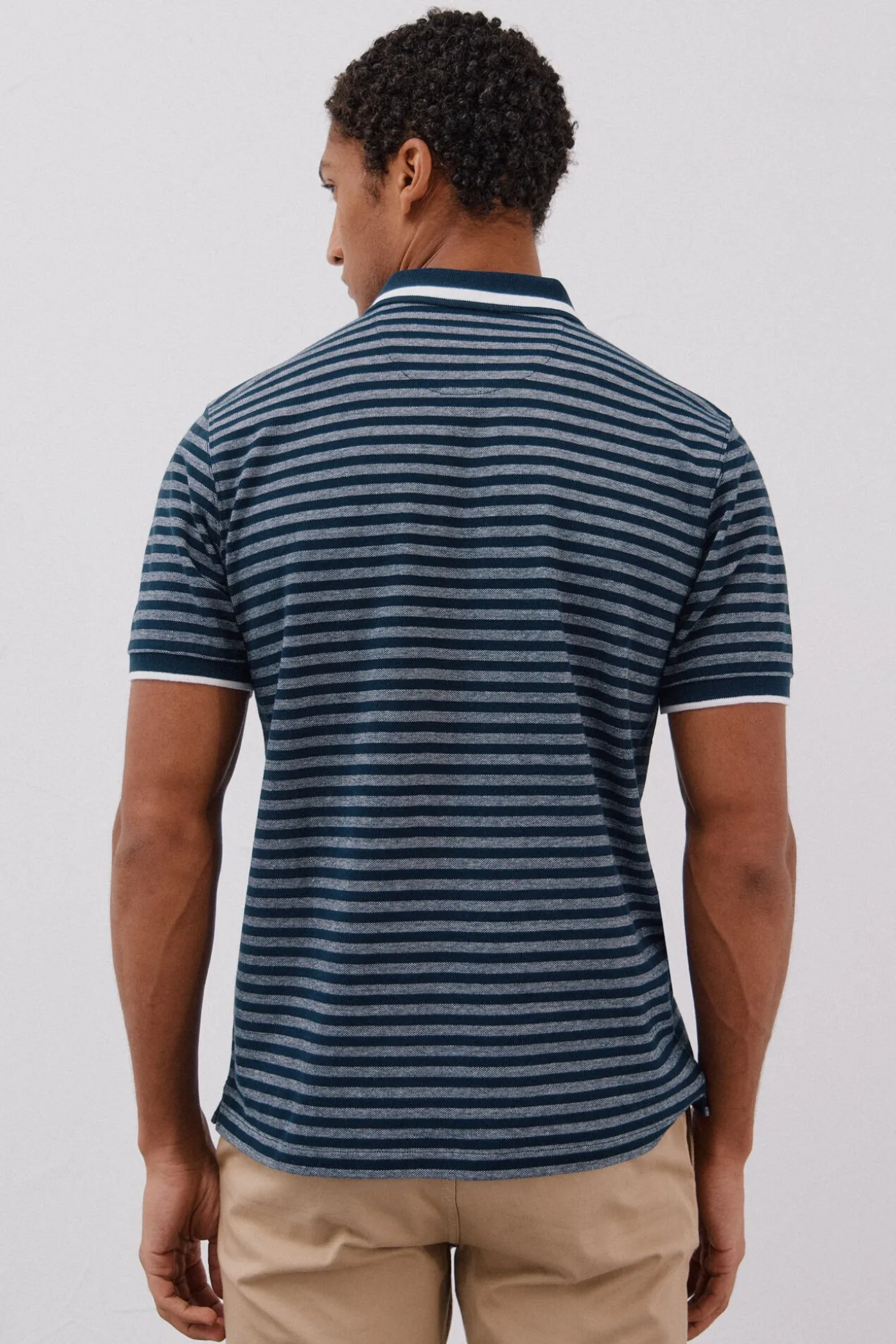 Camisa polo riscas Oxford