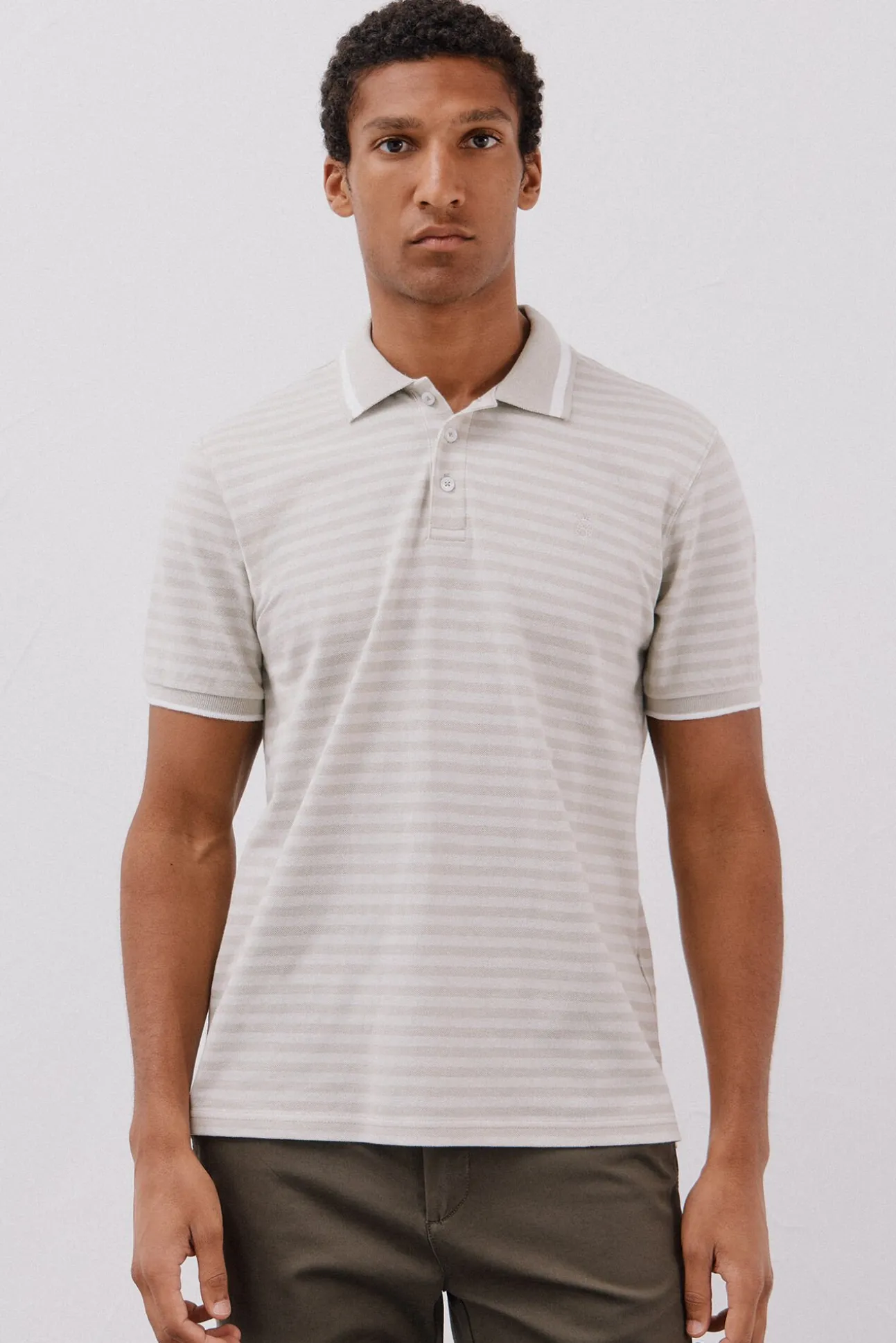 Camisa polo riscas Oxford