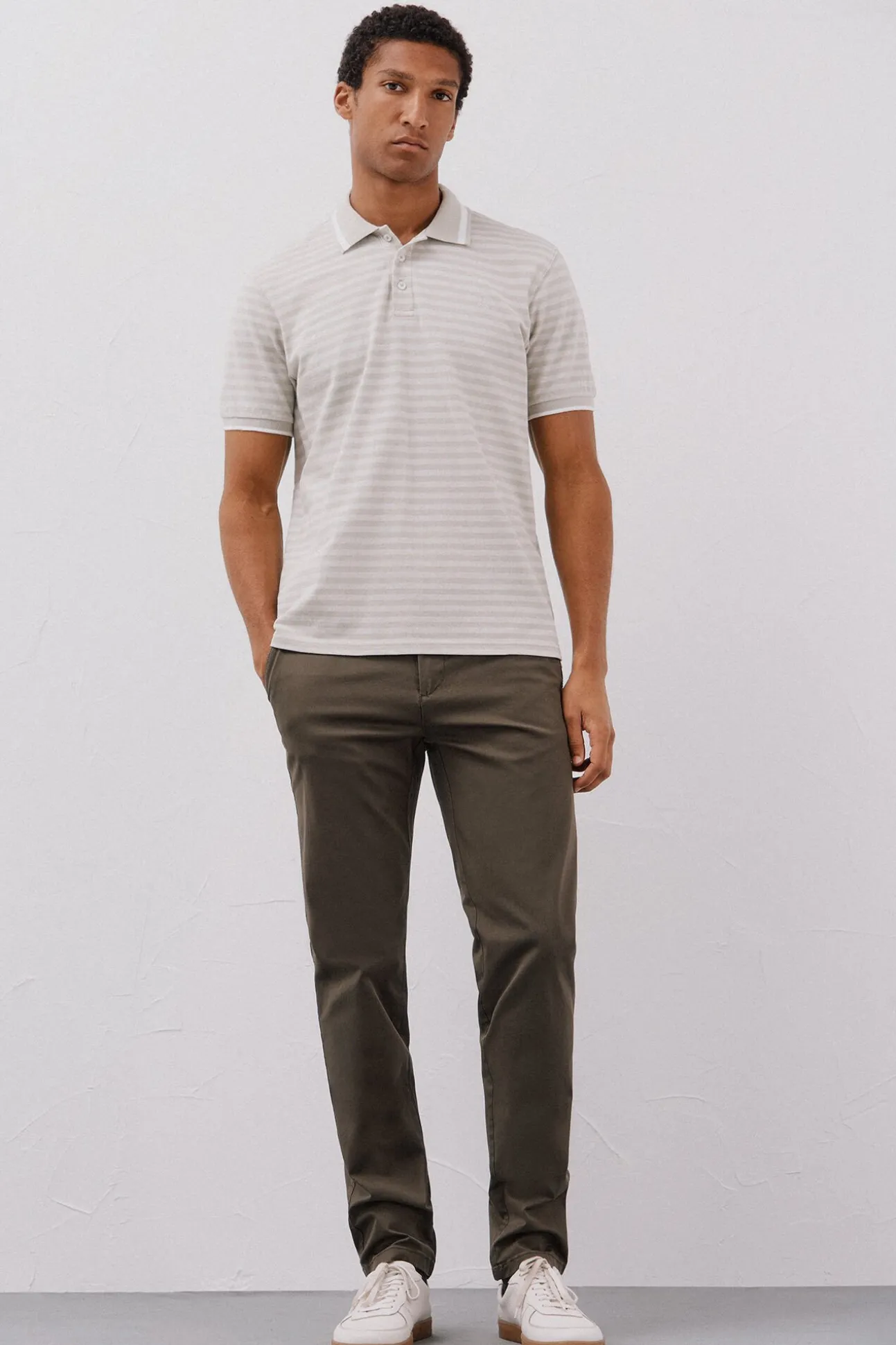 Camisa polo riscas Oxford