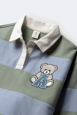 Camisa polo riscas para menina