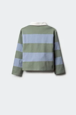 Camisa polo riscas para menina