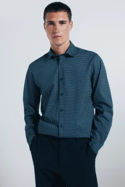 Camisa popelina micro estampado