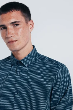 Camisa popelina micro estampado