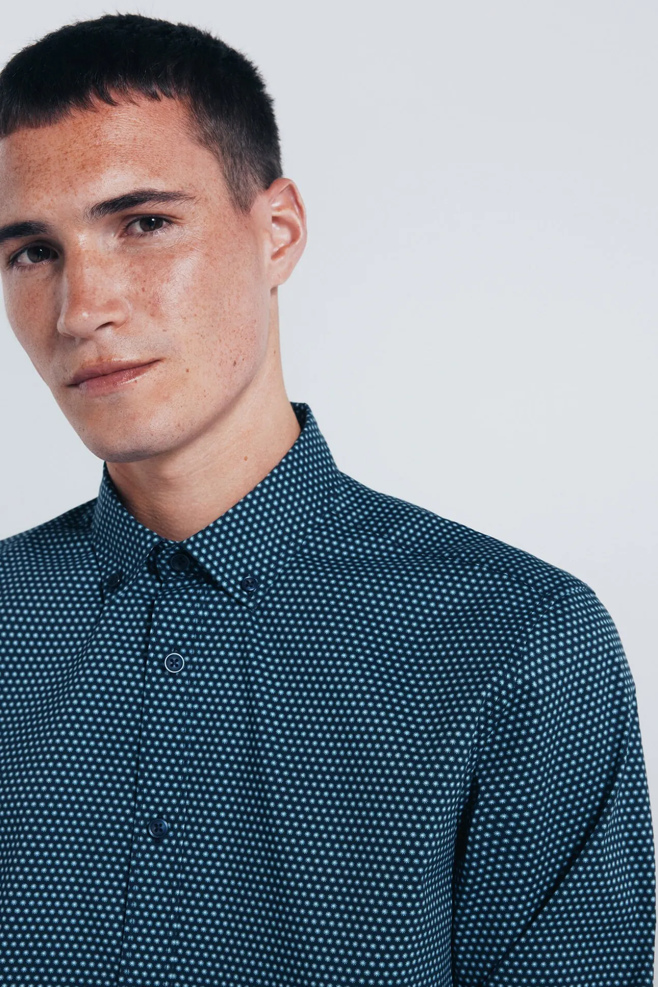 Camisa popelina micro estampado