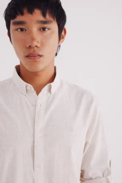 Camisa riscas de algodão