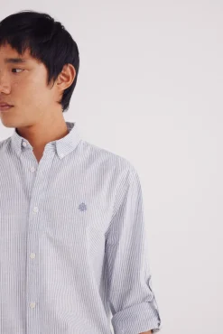 Camisa riscas de algodão