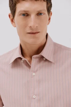 Camisa riscas de algodão Tencel