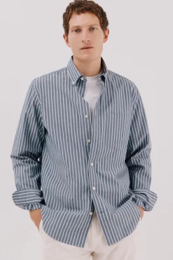 Camisa riscas popelina