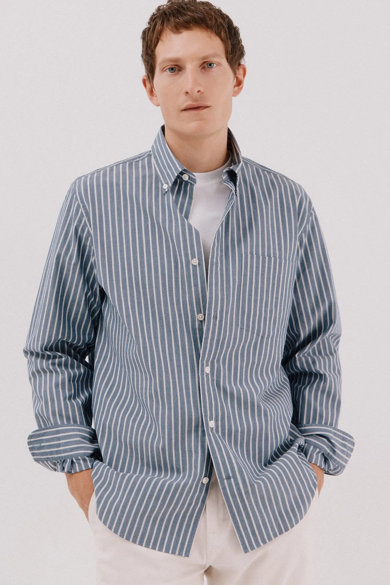 Camisa riscas popelina