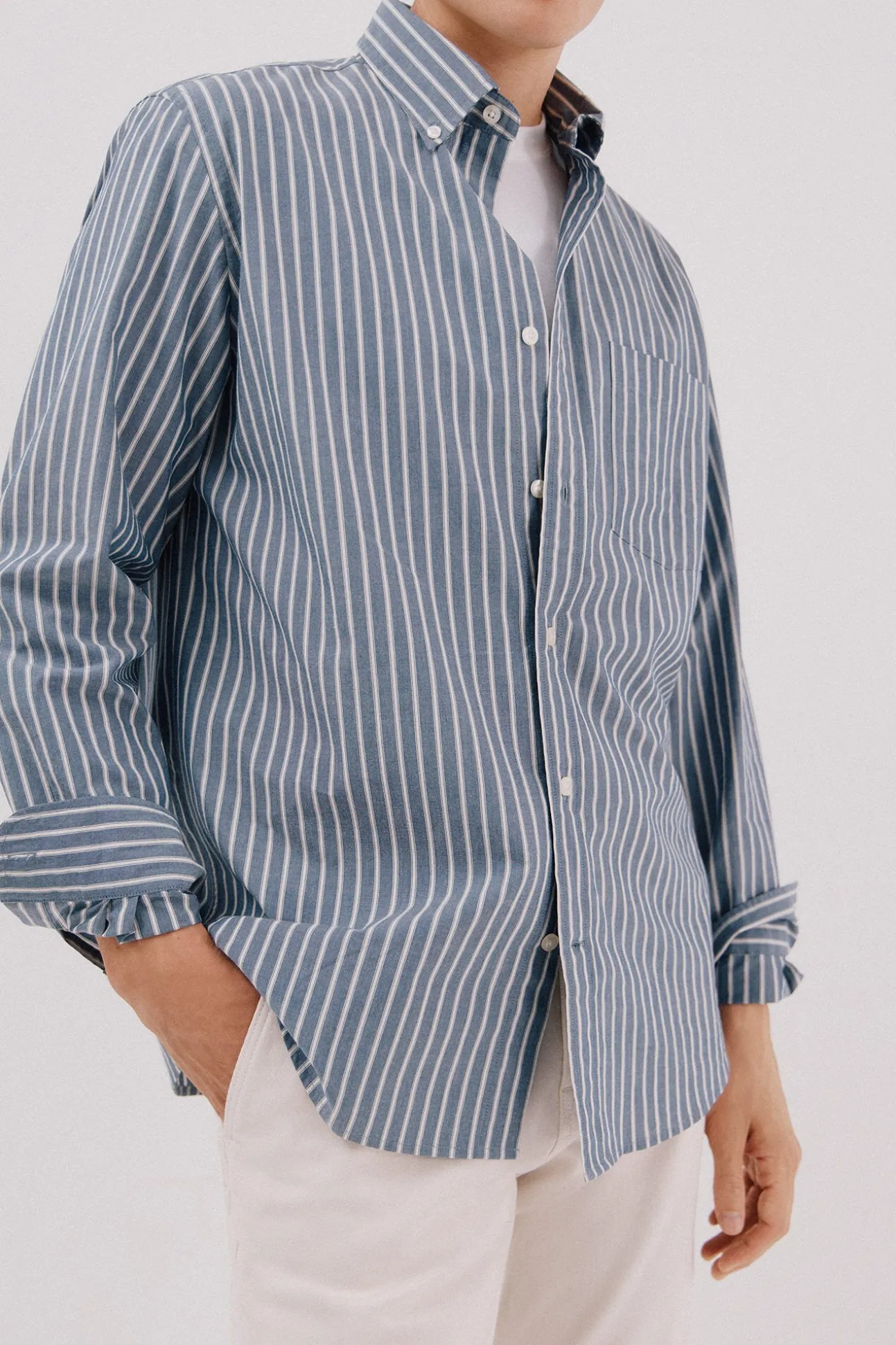 Camisa riscas popelina