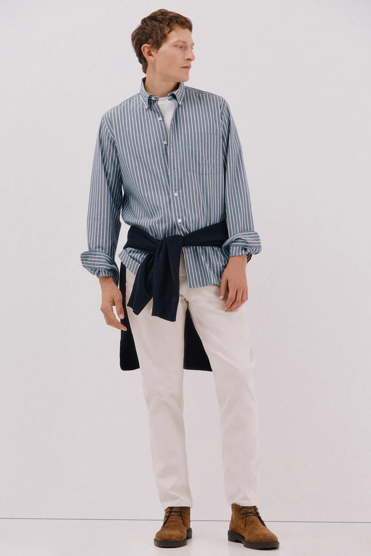 Camisa riscas popelina