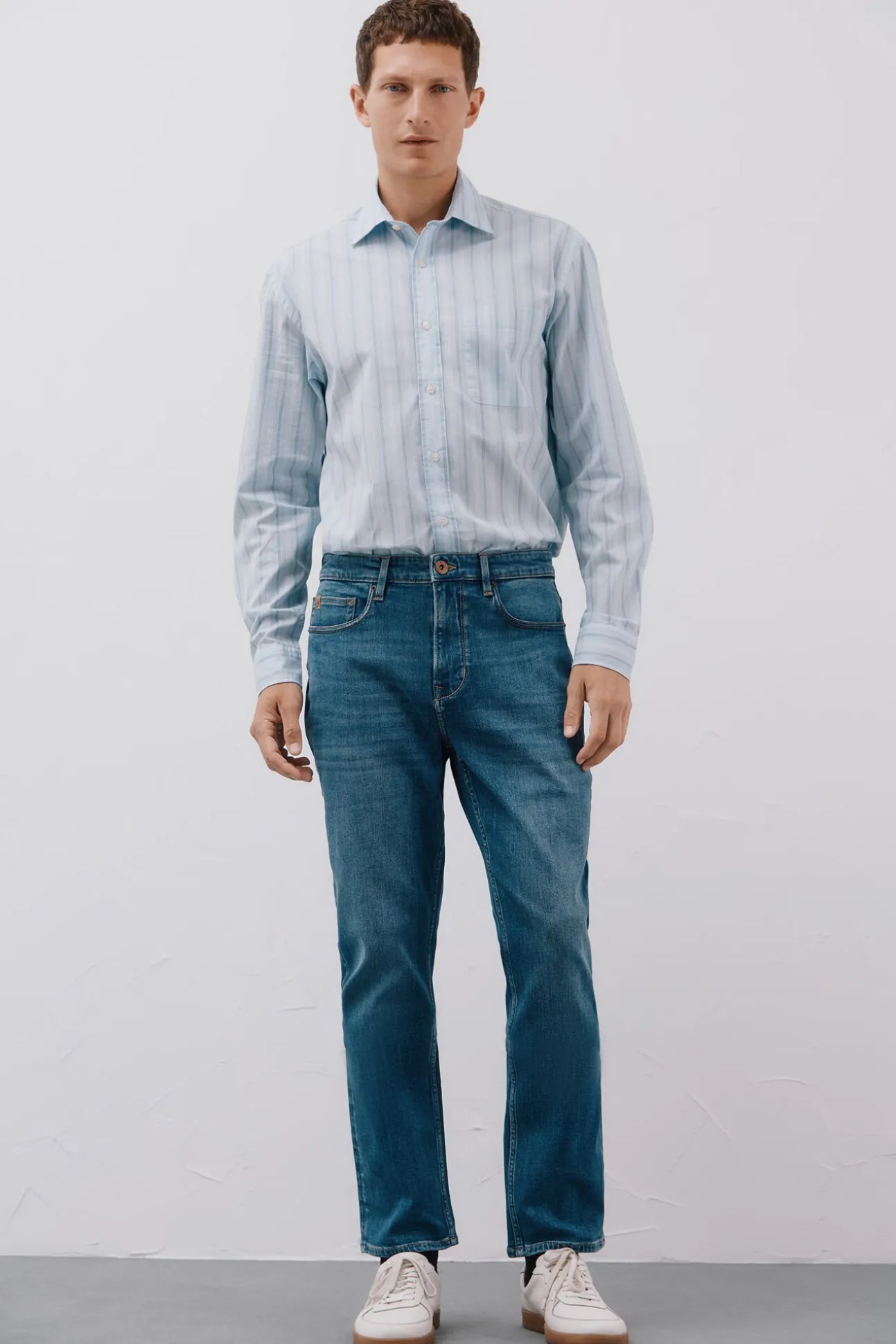 Camisa riscas popelina