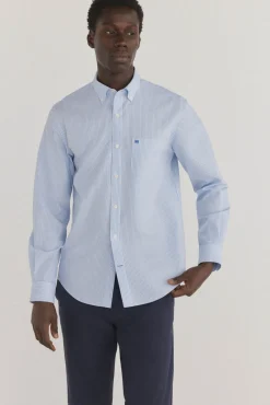 Camisa riscas que não pode ser passada a ferro + resistente a manchas