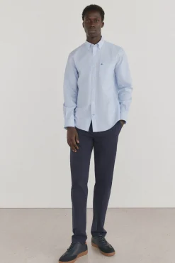 Camisa riscas que não pode ser passada a ferro + resistente a manchas
