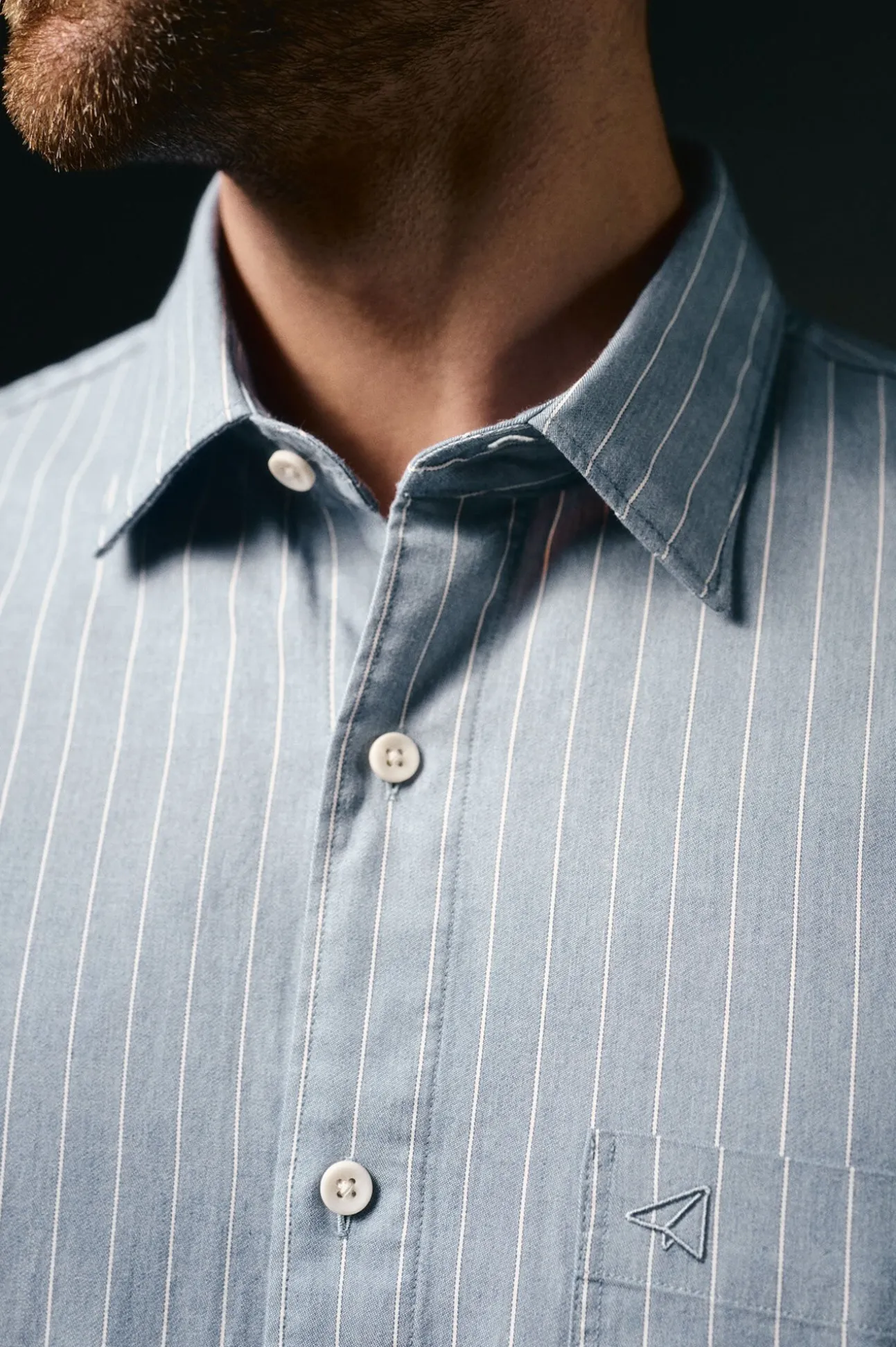 Camisa riscas twill