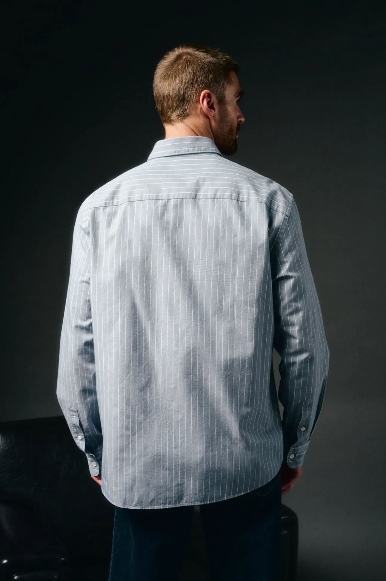 Camisa riscas twill