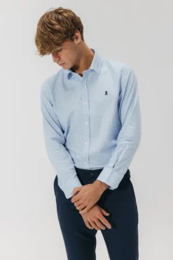 Camisa semi-vestida xadrez Oxford