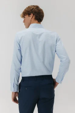 Camisa semi-vestida xadrez Oxford