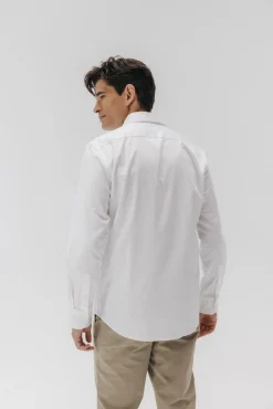 Camisa social de popelina elástica