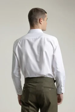 Camisa social de sarja de corte regular fit