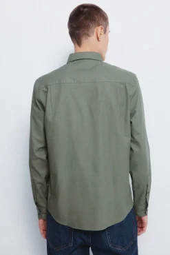 Camisa social estruturada bicolor