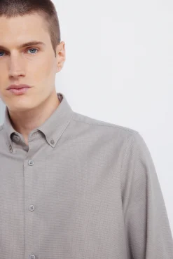 Camisa social estruturada bicolor