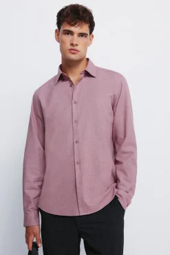 Camisa social estruturada bicolor