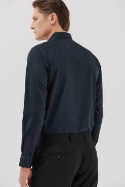 Camisa social lisa de algodão tencel